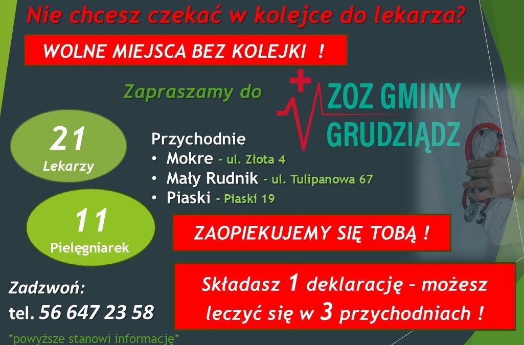 Wolne miejsca bez kolejki !